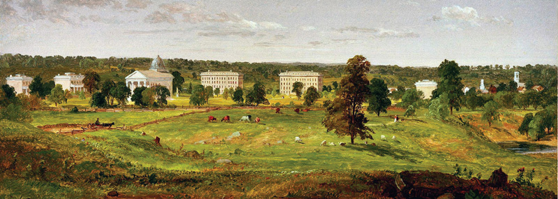 Oil painting of the old U of M campus